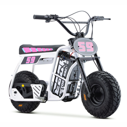 Dragster Electric Bike - White - Littletrax Kids Electric Bikes