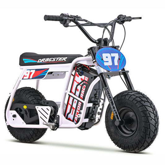 Dragster Electric Bike - White SM - Littletrax Kids Electric Bikes
