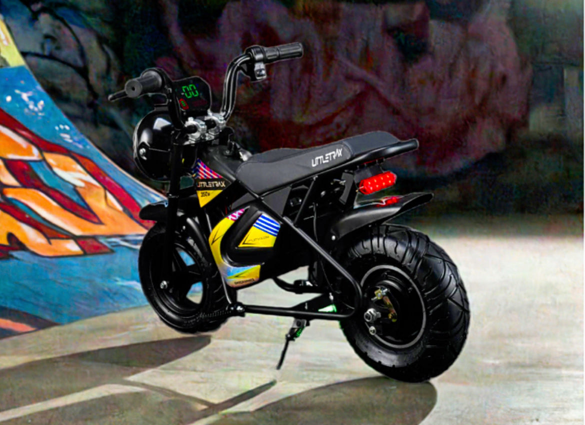 NEW LittleTrax Kids Electric Monkey Bike - 350w, 3 Speed Max 15mph - 19kg - Up to 10 mile Range - Littletrax Kids Electric Bikes