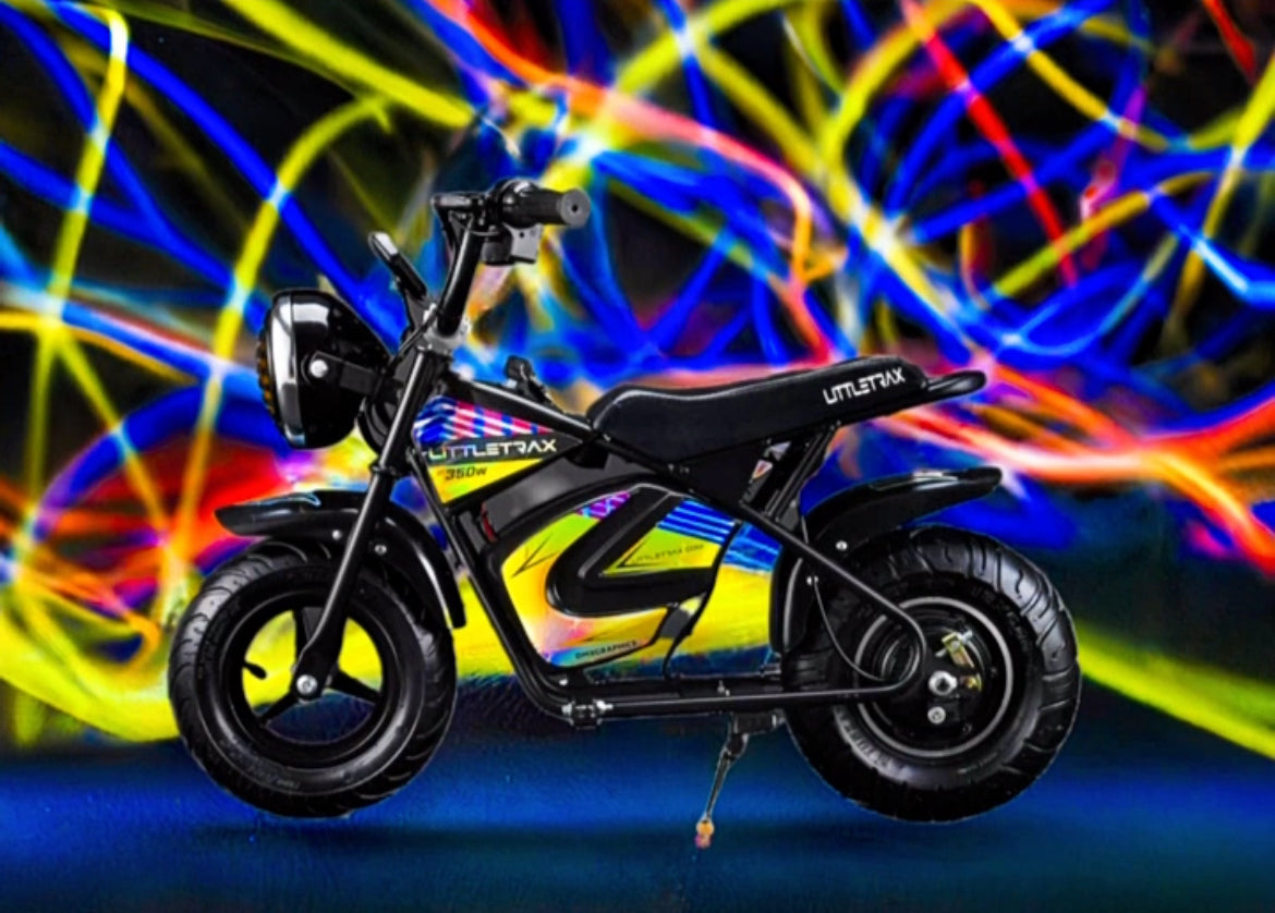 NEW LittleTrax Kids Electric Monkey Bike 350w Dirt bike ride on toy similar to 50cc off road bike - Littletrax Kids Electric Bikes