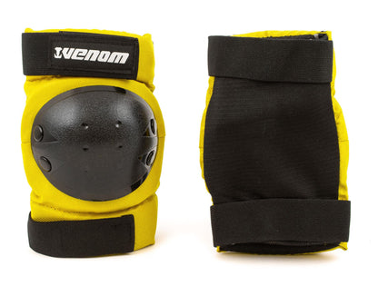 Venom Triple Knee/Elbow/Wrist Pad Set - Yellow Black - Littletrax Kids Electric Bikes