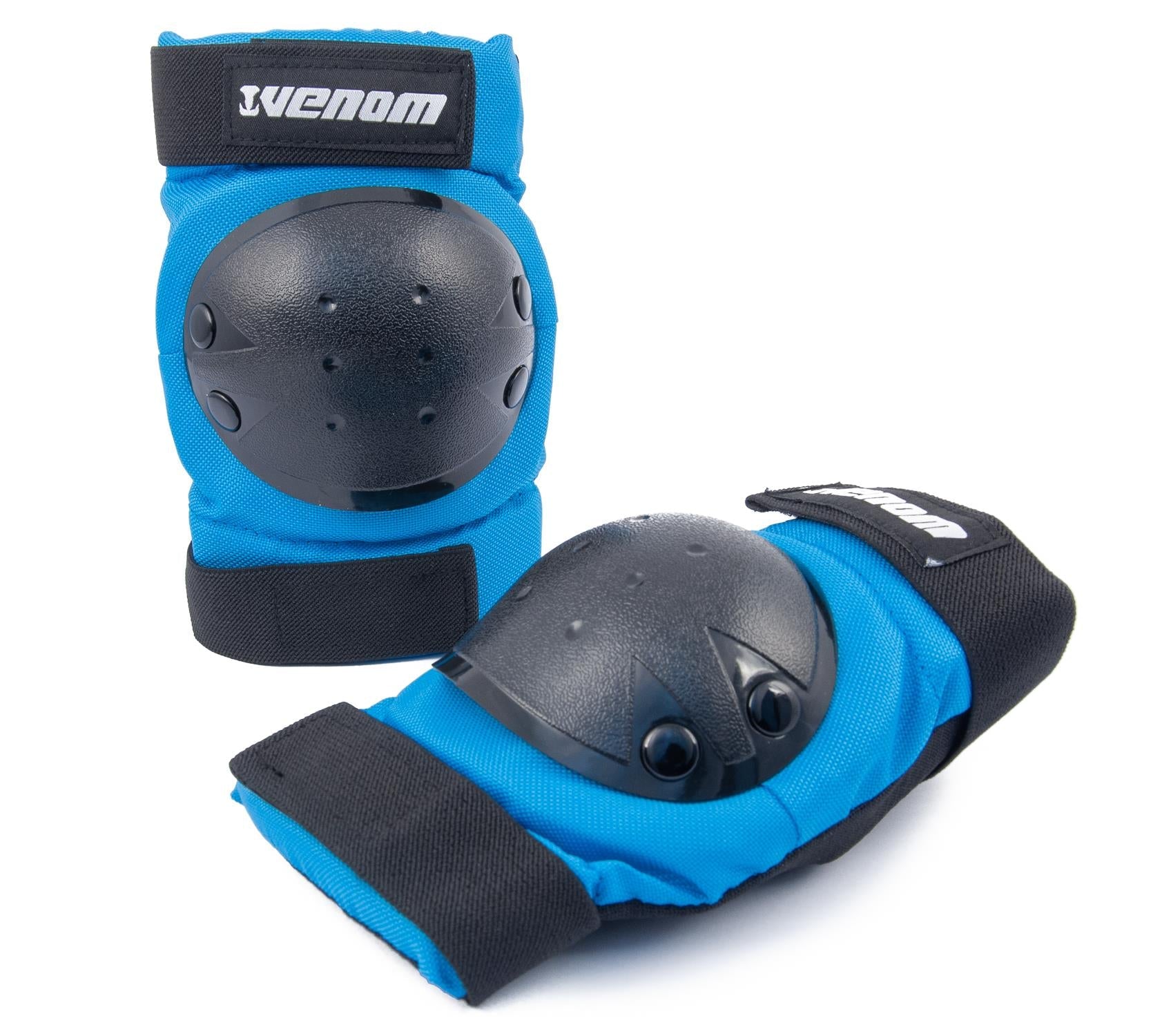 Venom Triple Knee/Elbow/Wrist Pad Set - Blue Black - Littletrax Kids Electric Bikes
