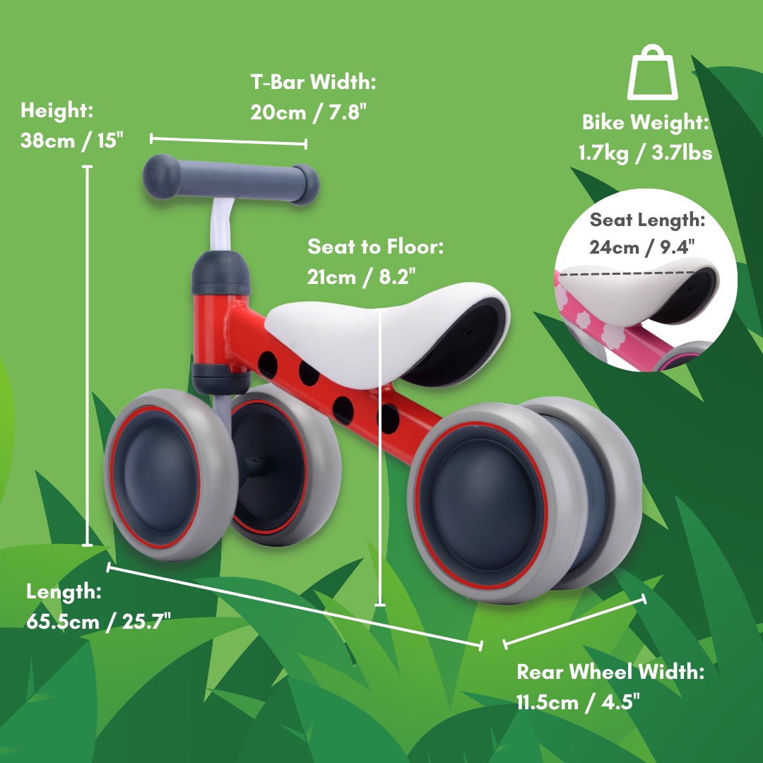Betty Ladybird - Baby Balance Bike - Littletrax Kids Electric Bikes