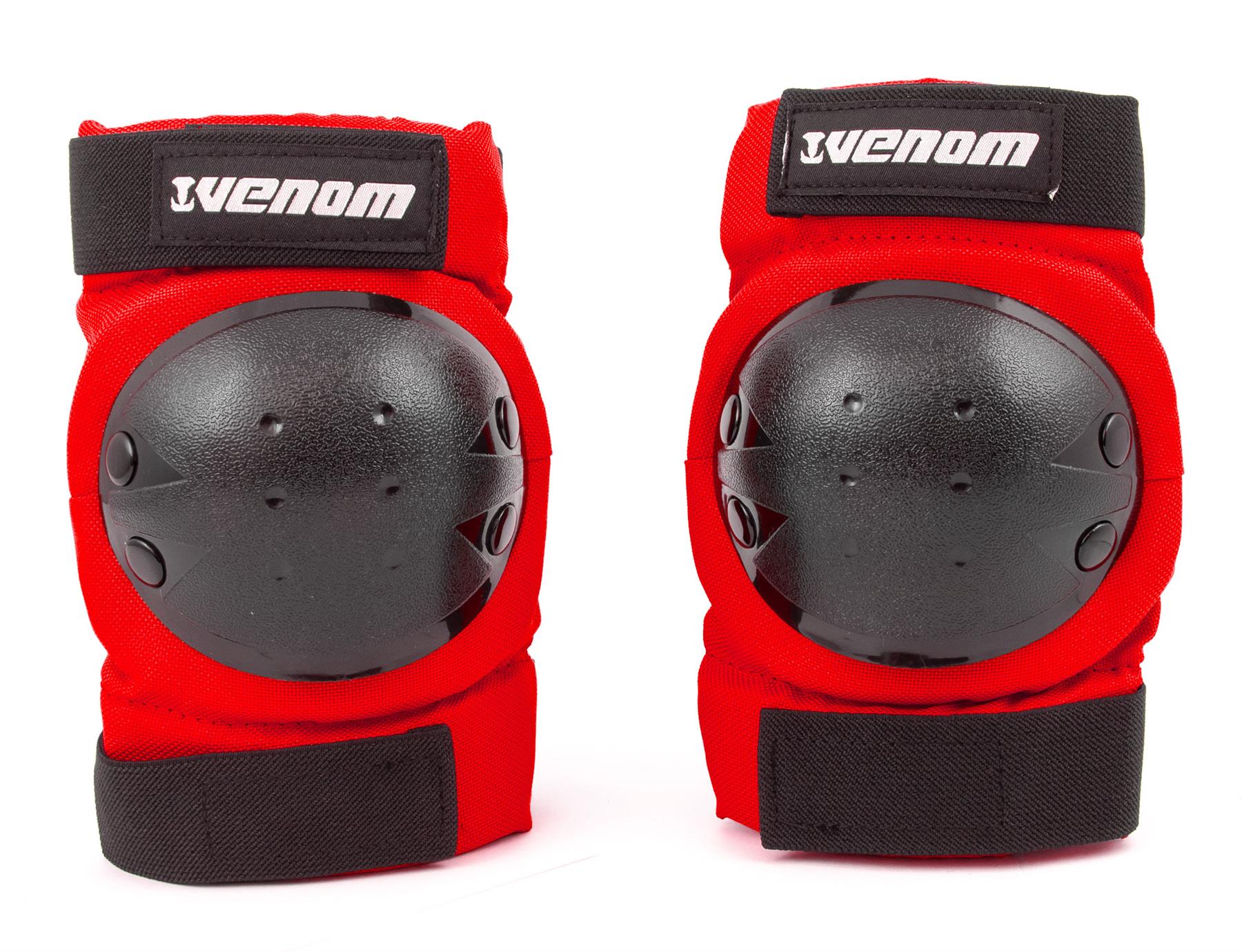 Venom Triple Knee/Elbow/Wrist Pad Set - Red Black - Littletrax Kids Electric Bikes