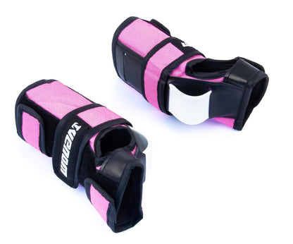Venom Triple Knee/Elbow/Wrist Pad Set - Pink White - Littletrax Kids Electric Bikes