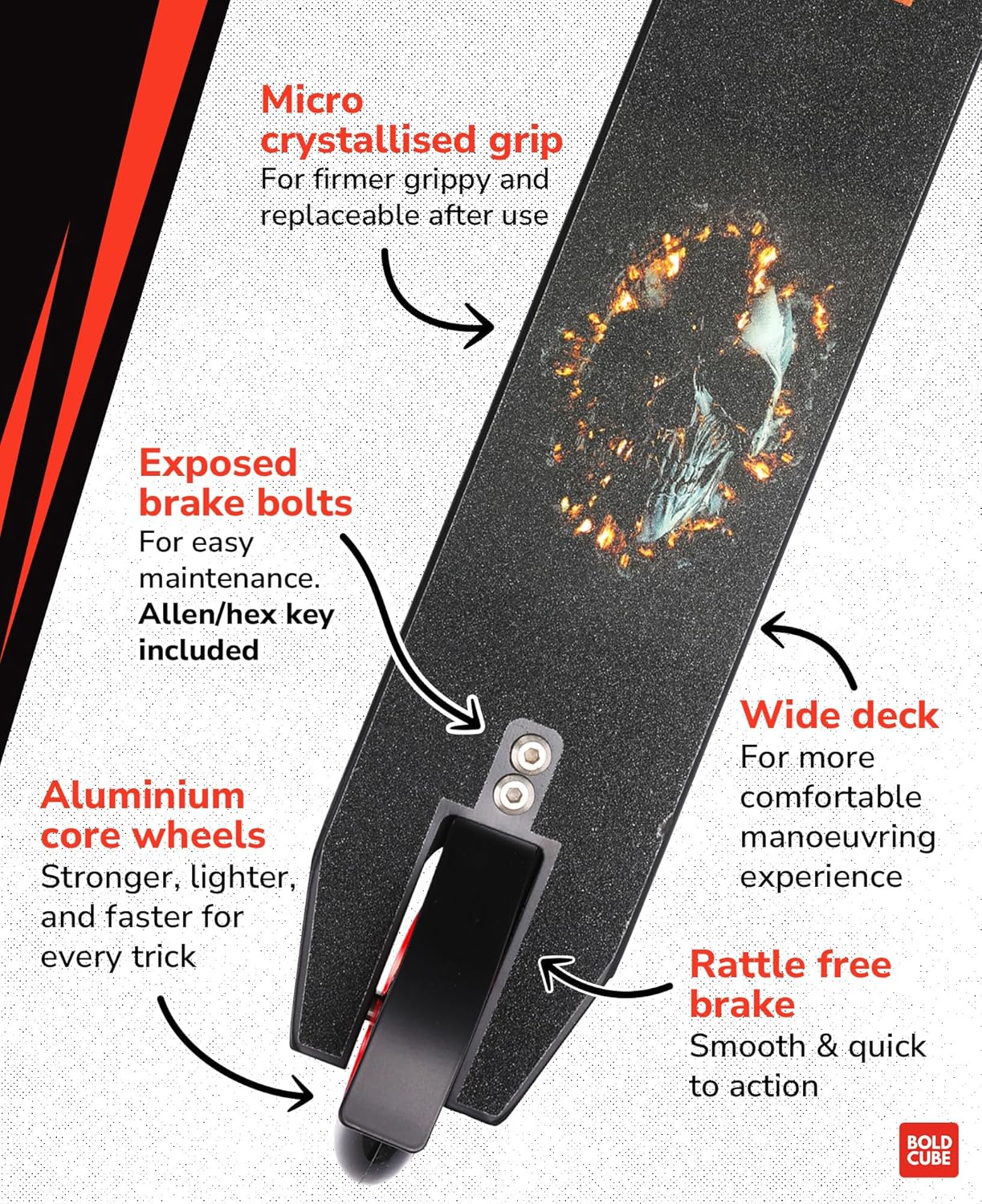 Black - Deluxe Stunt Scooter - Littletrax Kids Electric Bikes