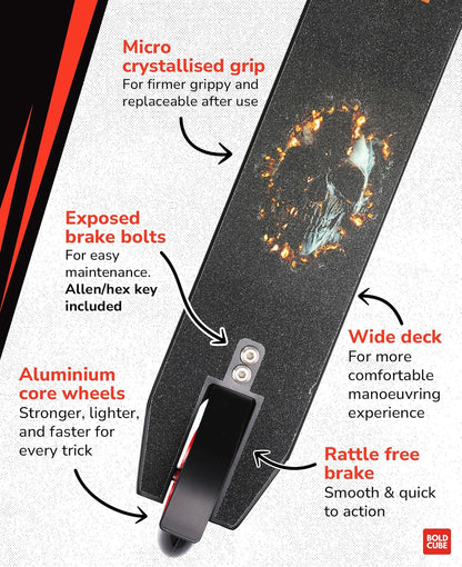 Black - Deluxe Stunt Scooter - Littletrax Kids Electric Bikes