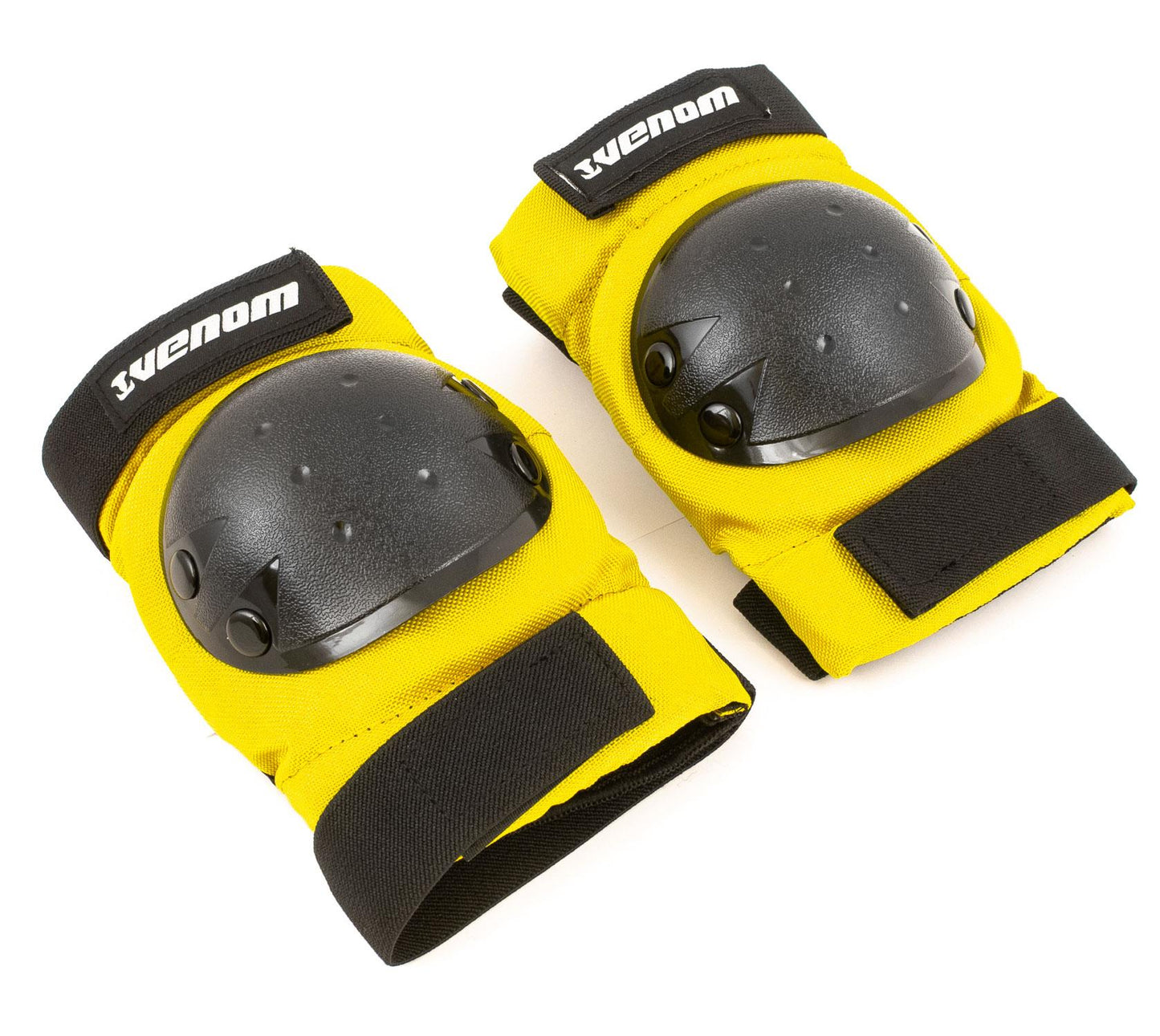 Venom Triple Knee/Elbow/Wrist Pad Set - Yellow Black - Littletrax Kids Electric Bikes