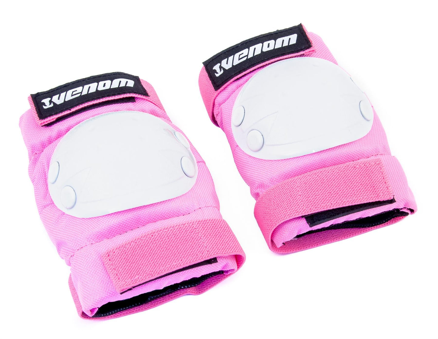 Venom Triple Knee/Elbow/Wrist Pad Set - Pink White - Littletrax Kids Electric Bikes