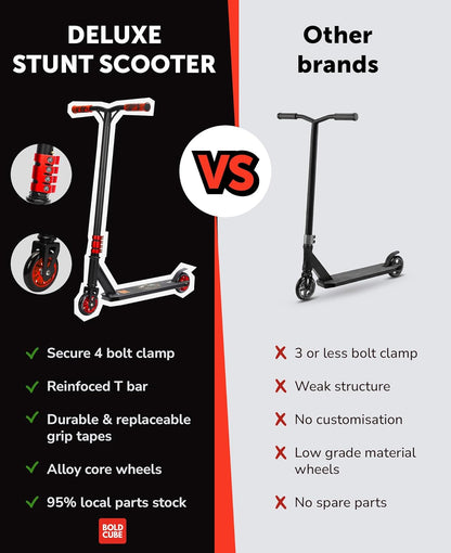 Black - Deluxe Stunt Scooter - Littletrax Kids Electric Bikes