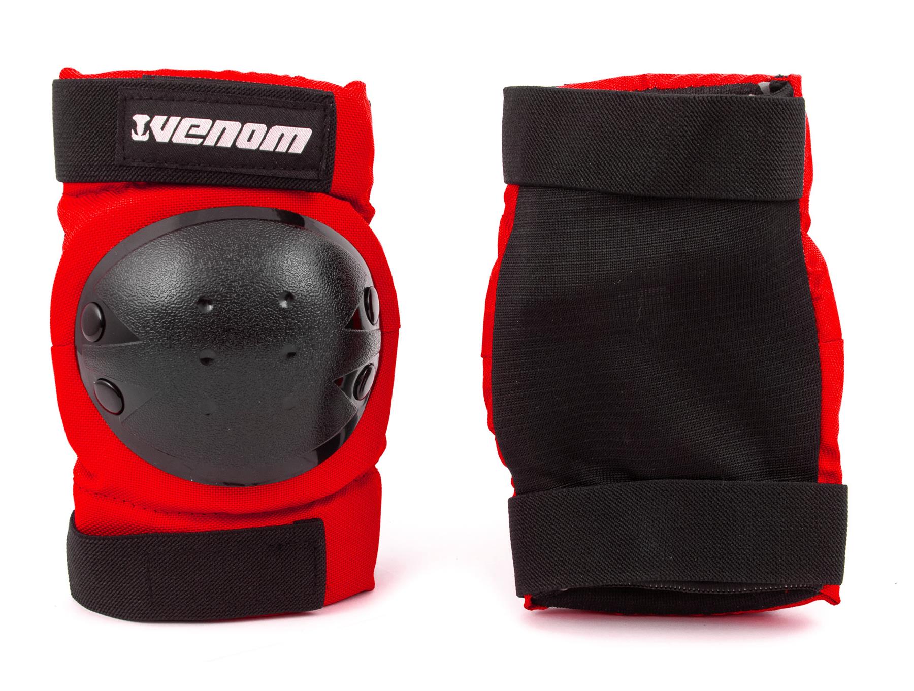 Venom Triple Knee/Elbow/Wrist Pad Set - Red Black - Littletrax Kids Electric Bikes