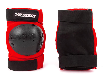 Venom Triple Knee/Elbow/Wrist Pad Set - Red Black - Littletrax Kids Electric Bikes