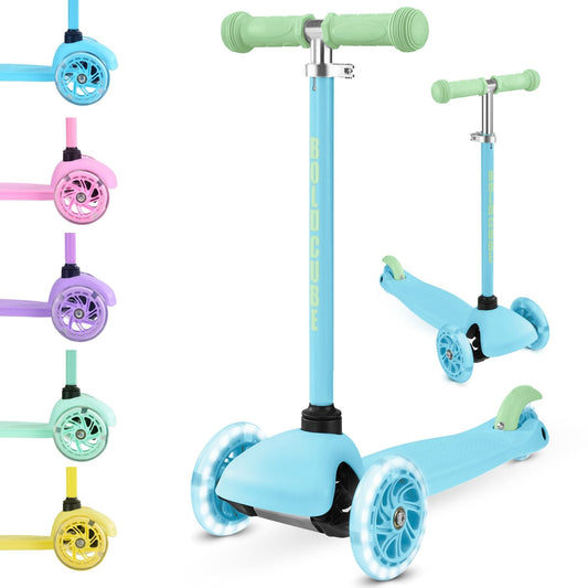 Blue & Green - Teeny 3 Wheel Scooter - Littletrax Kids Electric Bikes
