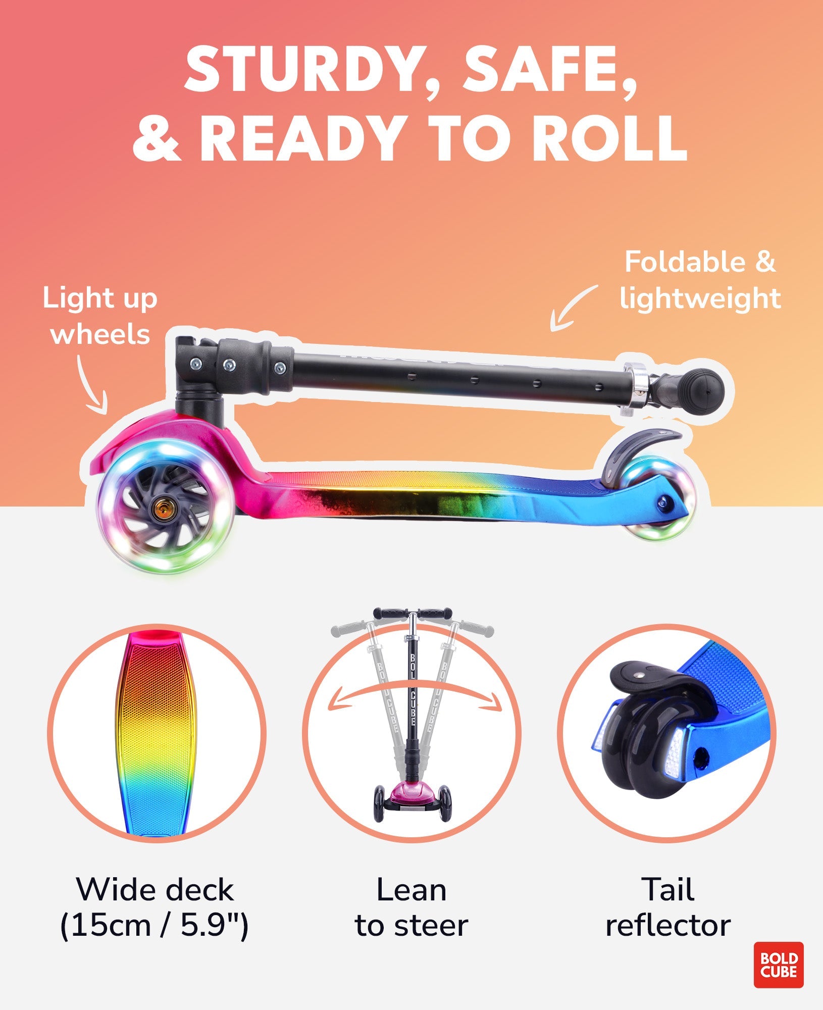 Candy Floss - Big 3 Wheel Scooter - Littletrax Kids Electric Bikes