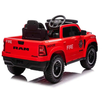 Red Fire Truck 12V Electric Ride-On: Become a Hero! - Littletrax Kids Electric Bikes