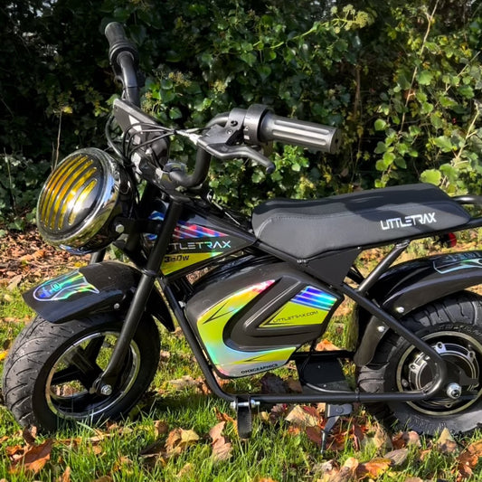 NEW LittleTrax Kids Electric Monkey Bike 350w Dirt bike ride on toy similar to 50cc off road bike - Littletrax Kids Electric Bikes