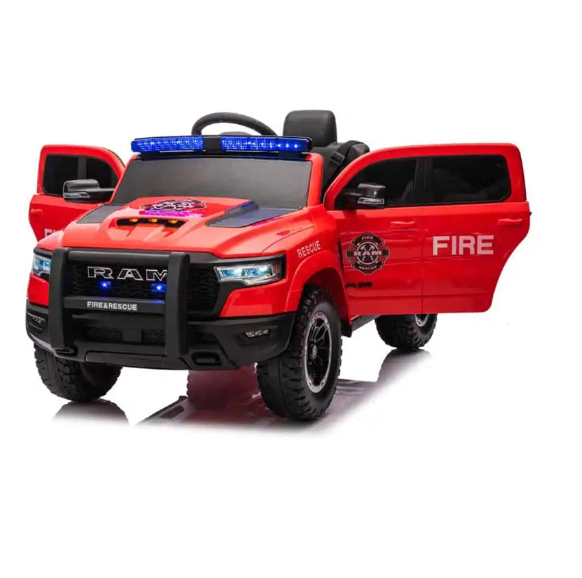 Red Fire Truck 12V Electric Ride-On: Become a Hero! - Littletrax Kids Electric Bikes