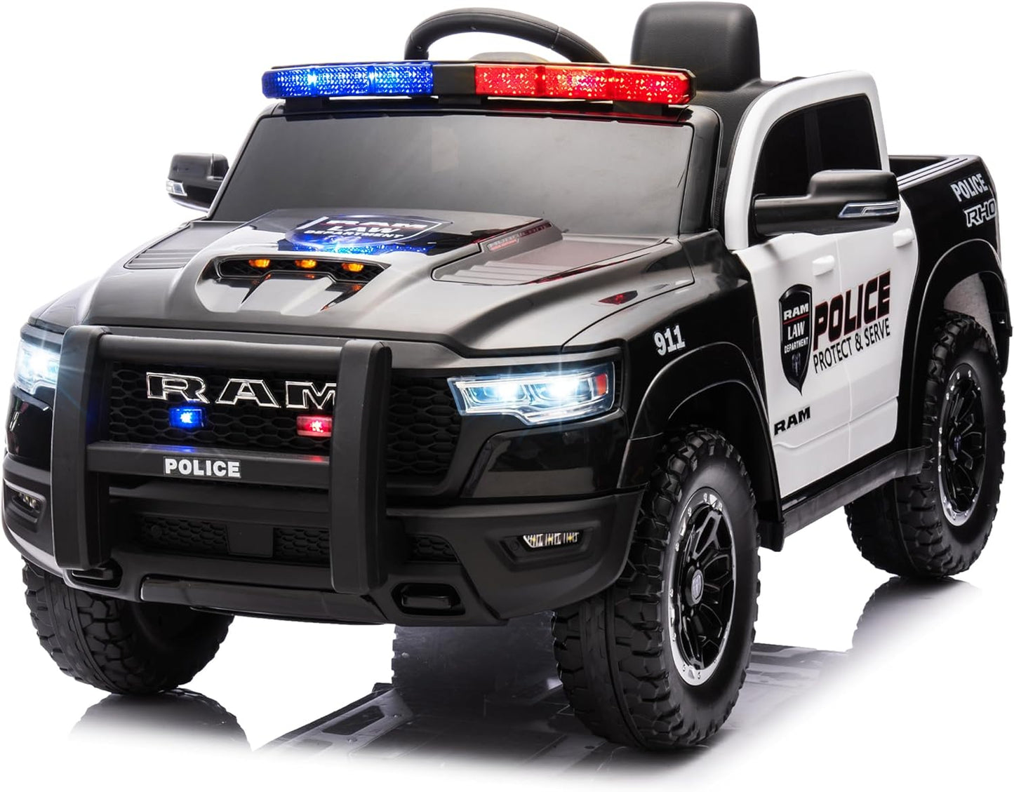 12V Dodge Ram Police Ride-On Car: Your Child's First Patrol Mission - Littletrax Kids Electric Bikes