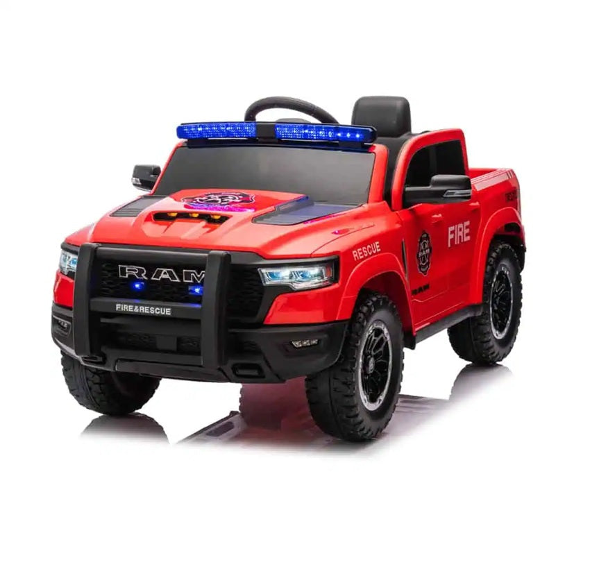 Red Fire Truck 12V Electric Ride-On: Become a Hero! - Littletrax Kids Electric Bikes