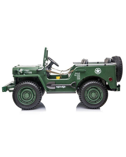 3 Seater Hotchkiss Willys Jeep Ride On 24v