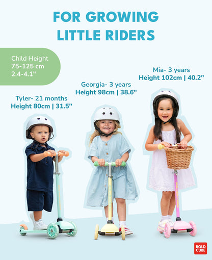 Blue & Green - Teeny 3 Wheel Scooter - Littletrax Kids Electric Bikes