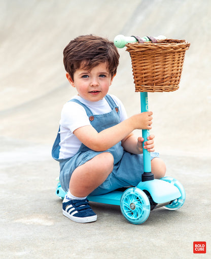 Blue & Green - Teeny 3 Wheel Scooter - Littletrax Kids Electric Bikes