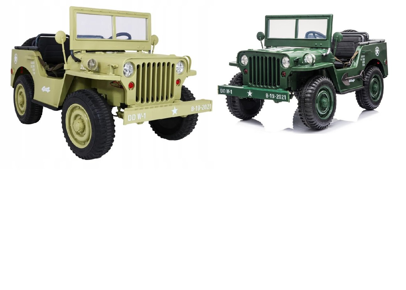 3 Seater Hotchkiss Willys Jeep Ride On 24v