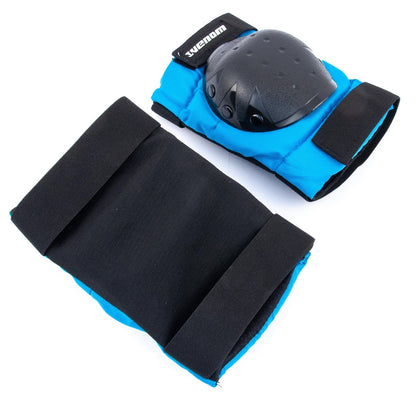 Venom Triple Knee/Elbow/Wrist Pad Set - Blue Black - Littletrax Kids Electric Bikes