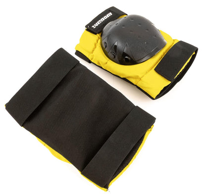 Venom Triple Knee/Elbow/Wrist Pad Set - Yellow Black - Littletrax Kids Electric Bikes
