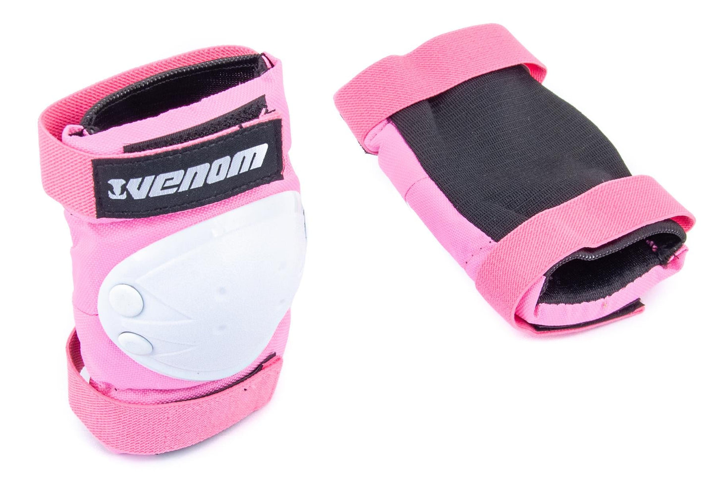 Venom Triple Knee/Elbow/Wrist Pad Set - Pink White - Littletrax Kids Electric Bikes