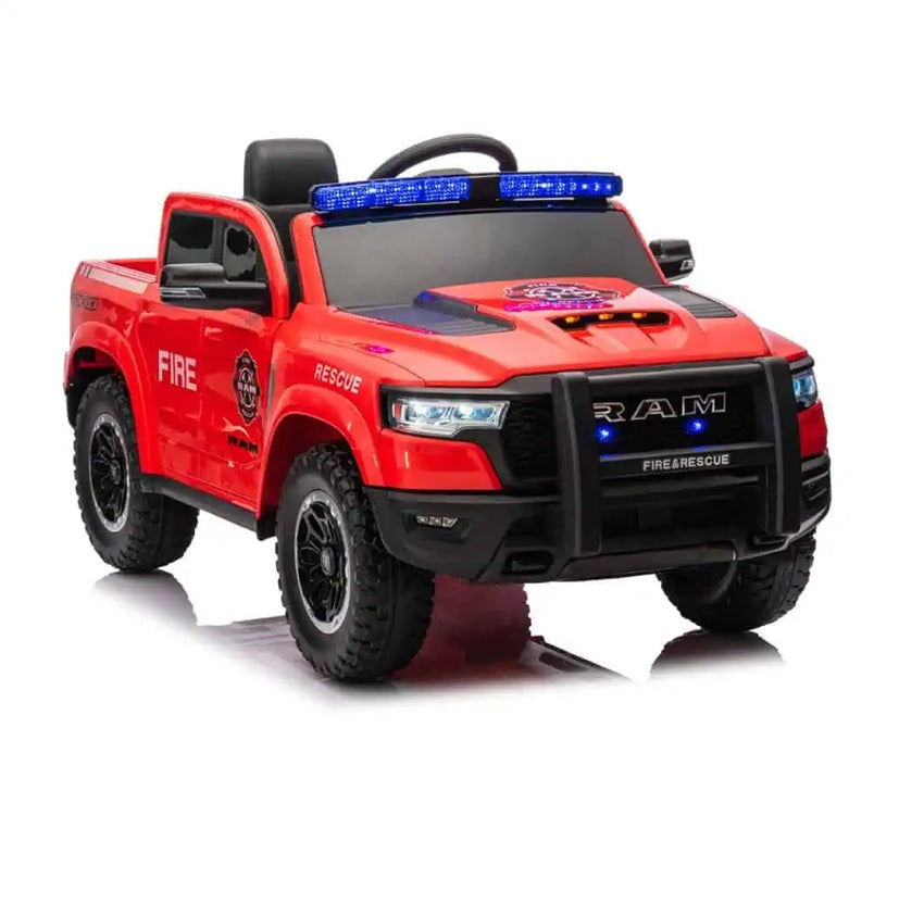 Red Fire Truck 12V Electric Ride-On: Become a Hero! - Littletrax Kids Electric Bikes